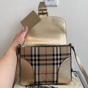 Burberry gold cross body